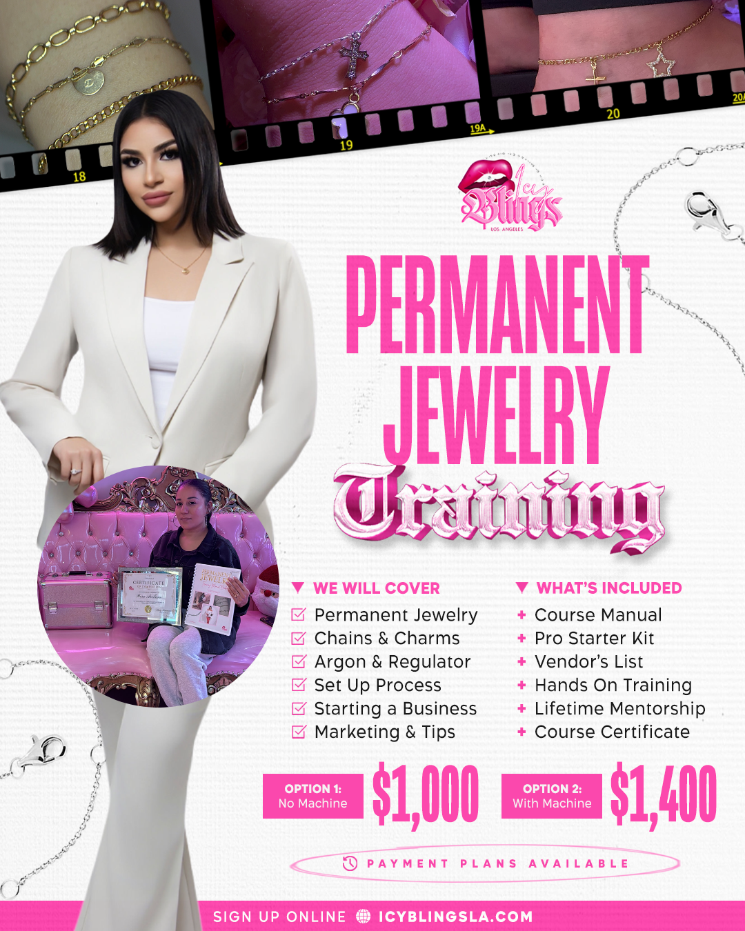 2 ON 1 PERMANENT JEWELRY TRAINING IN PERSON