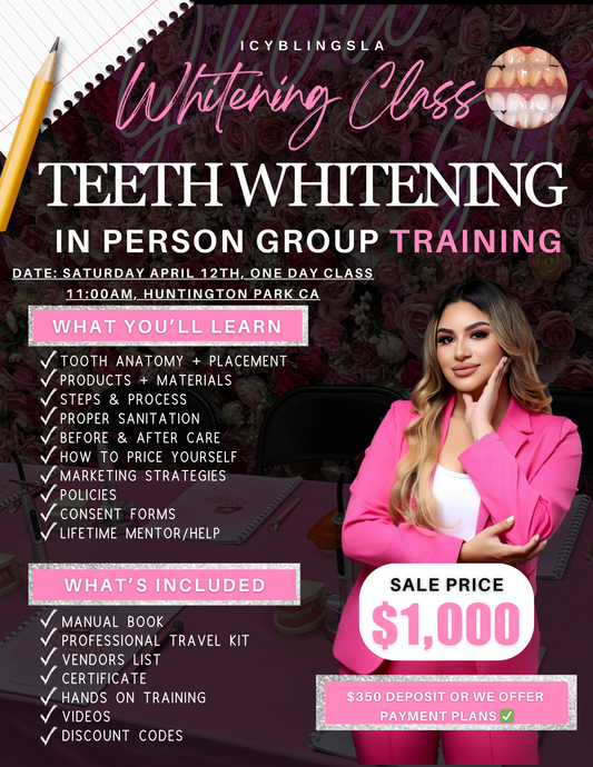 GROUP TRAINING TEETH WHITENING (IN PERSON) APRIL 12TH